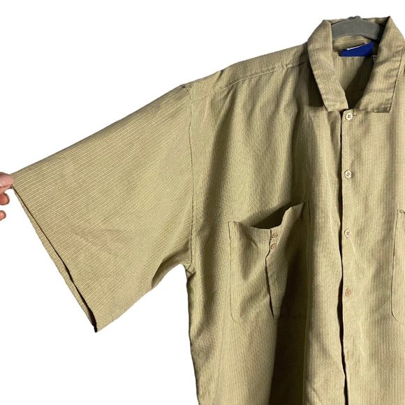 725 Originals Men's Tan Casual Button-Down Short Sleeve Shirt - Picture 6 of 7